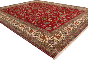 Vintage Red Traditional 10X13 Tabriz Persian Rug