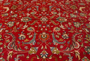 Vintage Red Traditional 10X13 Tabriz Persian Rug