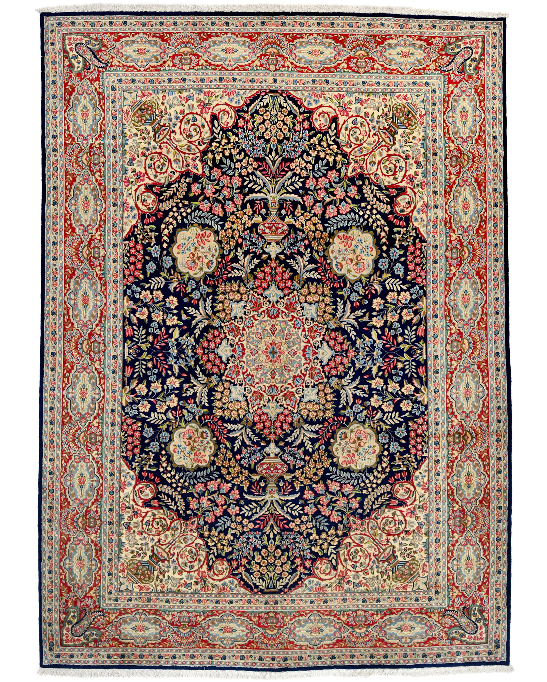 Vintage Traditional Floral 10X14 Kerman Persian Rug