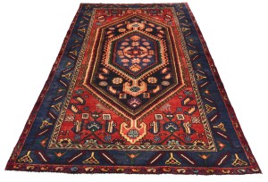 Dark Plum Vintage Tribal 4'6X7'0 Mussel Hamedan Persian Oriental Rug