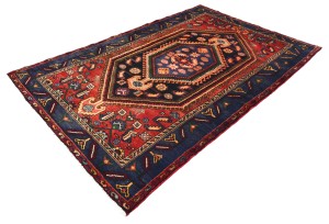 Dark Plum Vintage Tribal 4'6X7'0 Mussel Hamedan Persian Oriental Rug
