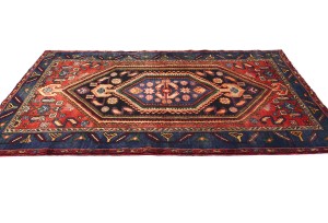 Dark Plum Vintage Tribal 4'6X7'0 Mussel Hamedan Persian Oriental Rug
