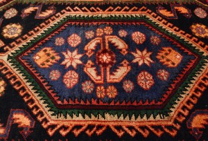 Dark Plum Vintage Tribal 4'6X7'0 Mussel Hamedan Persian Oriental Rug
