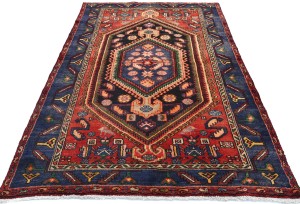 Dark Plum Vintage Tribal 4'6X7'0 Mussel Hamedan Persian Oriental Rug