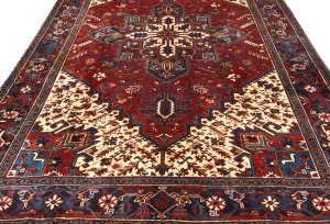Vintage Geometric Red 7X10 Heriz Persian Rug