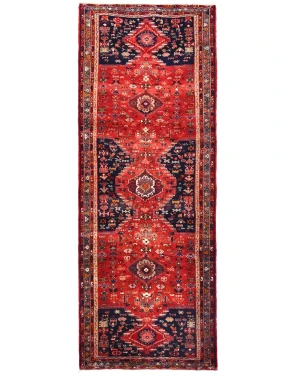Vintage Red Tribal 4X10 Hamedan Persian Rug