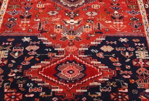 Vintage Red Tribal 4X10 Hamedan Persian Rug