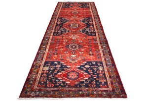 Vintage Red Tribal 4X10 Hamedan Persian Rug