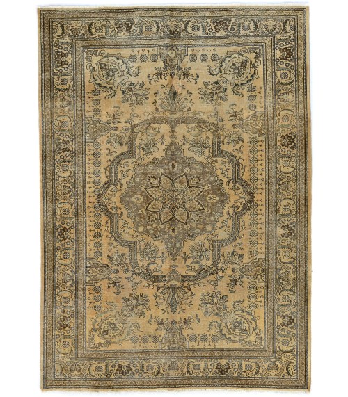 Antique Muted Floral 7'5X10'9 Distressed Vintage Oriental Rug