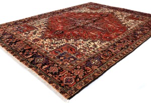 Vintage Red Geometric 7X10 Heriz Persian Rug