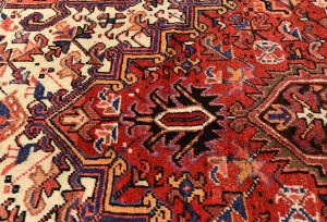 Vintage Red Geometric 7X10 Heriz Persian Rug