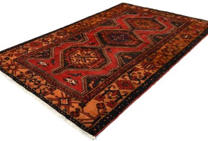 Vintage Red Tribal 4X7 Hamedan Persian Rug