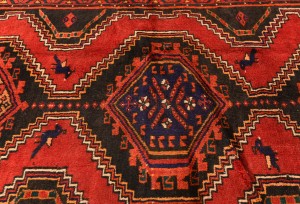Vintage Red Tribal 4X7 Hamedan Persian Rug