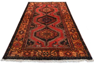 Vintage Red Tribal 4X7 Hamedan Persian Rug