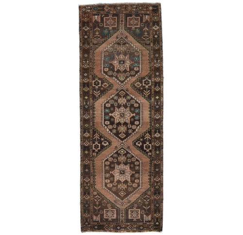 Semi Antique Muted Tribal 3X9 Distressed Vintage Oriental Runner Rug