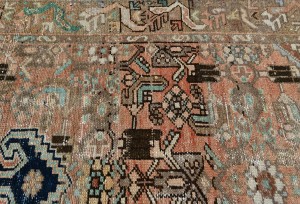 Semi Antique Muted Tribal 3X9'5 Distressed Vintage Oriental Runner Rug