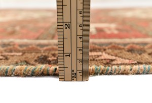Semi Antique Red Geometric Tribal 4X9 Oriental Runner Rug