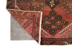 Semi Antique Red Geometric Tribal 4X9 Oriental Runner Rug
