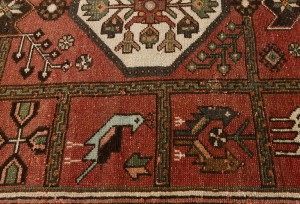 Semi Antique Red Geometric Tribal 4X9 Oriental Runner Rug