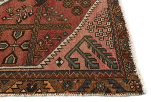 Semi Antique Red Geometric Tribal 4X9 Oriental Runner Rug