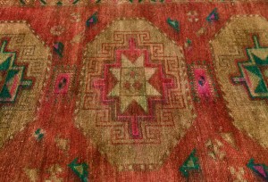 Antique Muted Red Tribal 4X11 Distressed Vintage Oriental Runner Rug