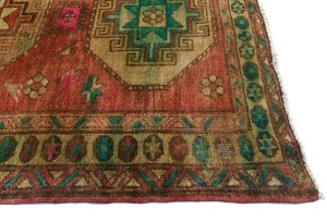 Antique Muted Red Tribal 4X11 Distressed Vintage Oriental Runner Rug