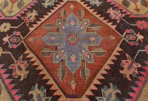 Semi Antique Muted Tribal 4'5X12 Distressed Vintage Oriental Runner Rug