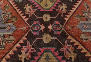 Semi Antique Muted Tribal 4'5X12 Distressed Vintage Oriental Runner Rug