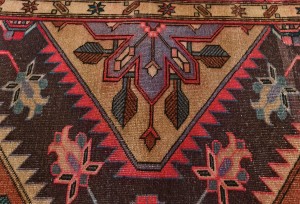 Semi Antique Muted Tribal 4'5X12 Distressed Vintage Oriental Runner Rug