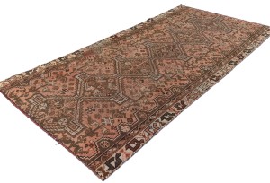Semi Antique Muted Tribal 3'7X7'5 Vintage Oriental Rug