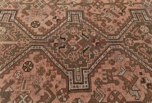 Semi Antique Muted Tribal 3'7X7'5 Vintage Oriental Rug