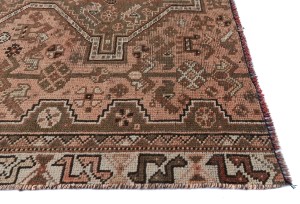 Semi Antique Muted Tribal 3'7X7'5 Vintage Oriental Rug
