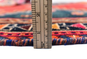 Semi Antique Red Tribal 3'7X6 Distressed Vintage Oriental Rug