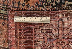 Semi Antique Muted Coral Red Tribal 4X7 Distressed Vintage Oriental Rug