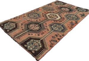 Semi Antique Muted Coral Red Tribal 4X7 Distressed Vintage Oriental Rug