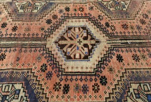 Semi Antique Muted Coral Red Tribal 4X7 Distressed Vintage Oriental Rug