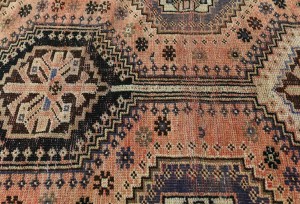 Semi Antique Muted Coral Red Tribal 4X7 Distressed Vintage Oriental Rug