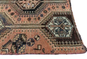 Semi Antique Muted Coral Red Tribal 4X7 Distressed Vintage Oriental Rug