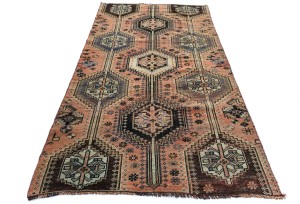 Semi Antique Muted Coral Red Tribal 4X7 Distressed Vintage Oriental Rug