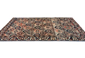 Semi Antique Pictorial Floral 5X10 Distressed Vintage Oriental Rug