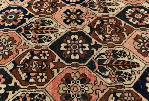 Semi Antique Pictorial Floral 5X10 Distressed Vintage Oriental Rug