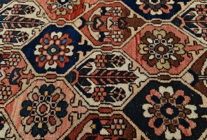 Semi Antique Pictorial Floral 5X10 Distressed Vintage Oriental Rug