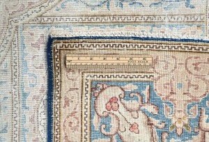 Antique Muted Floral 9X11'5 Distressed Vintage Oriental Rug