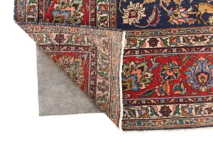 Antique Muted Purple-navy Floral 10X13 Distressed Vintage Oriental Rug