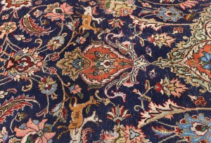 Antique Muted Purple-navy Floral 10X13 Distressed Vintage Oriental Rug