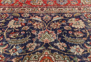 Antique Muted Purple-navy Floral 10X13 Distressed Vintage Oriental Rug