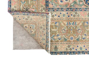 Antique Muted Floral 9'5X12'6 Distressed Vintage Oriental Rug