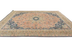 Antique Muted Floral 9'5X12'6 Distressed Vintage Oriental Rug