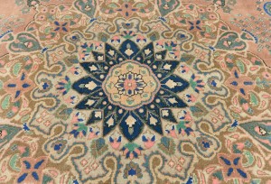 Antique Muted Floral 9'5X12'6 Distressed Vintage Oriental Rug