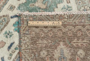 Semi Antique Muted Floral 9X12 Distressed Vintage Oriental Rug